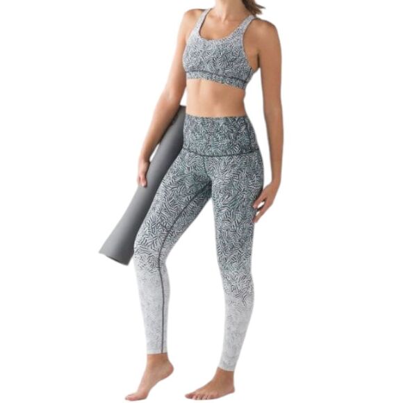 Lululemon Wunder Under Pant Hi-Rise Dazzle Nulux Alpine Black White Size 4 - Picture 1 of 12